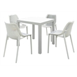 Compamia Air Square Dining Set with 4 Chairs White
