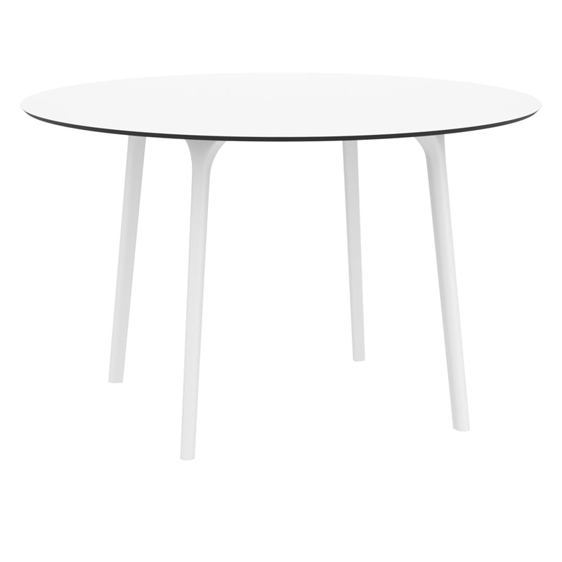 Lisa Round Dining Set with 47 inch White Table and Olive Green Armcairs