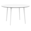 Compamia Lisa Round Dining Set with 47 inch White Table and Red Armcairs