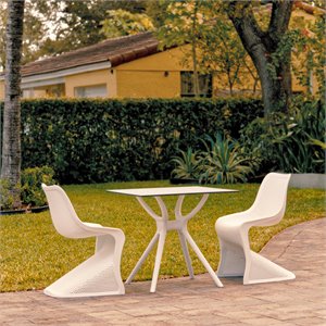 compamia bloom dining set with 2 chairs white