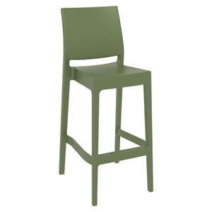 maya resin stool olive green
