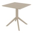 Compamia Lucy Outdoor Bistro Set 3 Piece with 27 inch Table Top Taupe