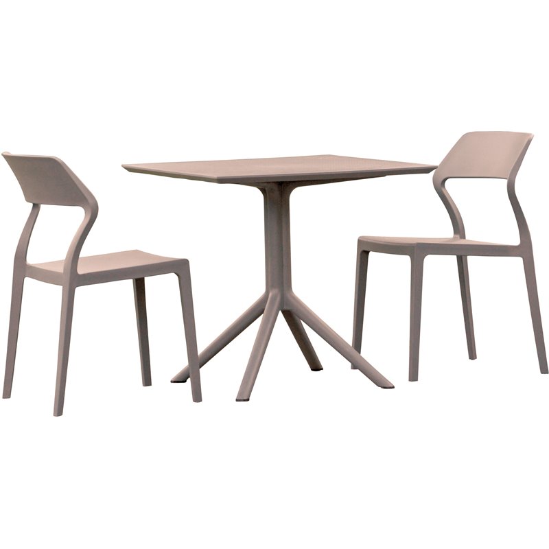 Compamia Snow Patio Dining Set with 2 Chairs Dark Gray