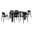 Loft Outdoor Dining Set with 6 Arm Chairs and 55 inch Extension Table Black