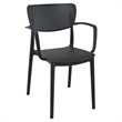 Loft Outdoor Dining Set with 6 Arm Chairs and 55 inch Extension Table Black