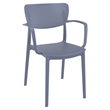 Loft Outdoor Dining Set with 6 Arm Chairs and 55 inch Extension Table Dark Gray
