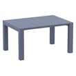 Loft Outdoor Dining Set with 6 Arm Chairs and 55 inch Extension Table Dark Gray