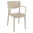 Loft Outdoor Dining Set with 6 Arm Chairs and 55 inch Extension Table Taupe