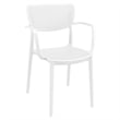 Loft Outdoor Dining Set with 6 Arm Chairs and 55 inch Extension Table White