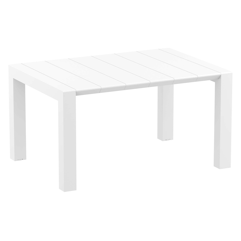 Loft Outdoor Dining Set with 6 Arm Chairs and 55 inch Extension Table White