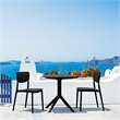 Compamia Lucy 3 Piece Outdoor Bistro Set with 24 inch Square Table Top Black