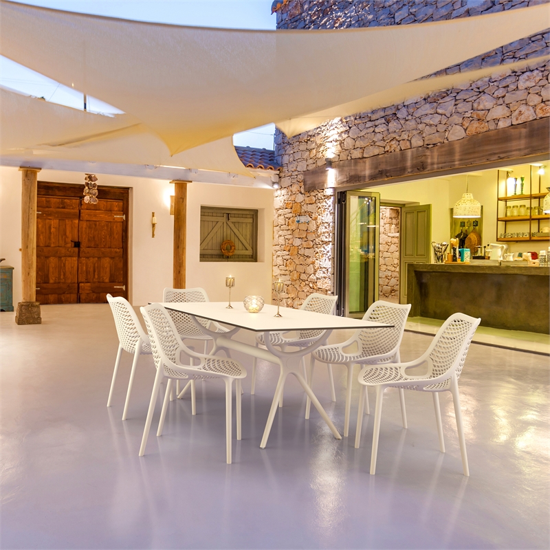 Compamia Air 7 Piece Rectangle Dining Set in White Finish