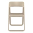 Compamia Dream Commercial Grade Folding Resin Outdoor Chair Taupe