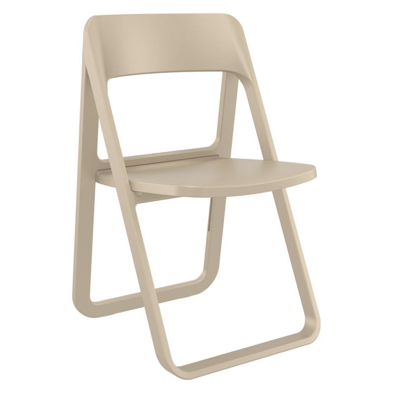 Compamia Dream Commercial Grade Folding Resin Outdoor Chair Taupe