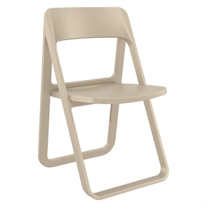 Compamia Dream Commercial Grade Folding Resin Outdoor Chair Taupe