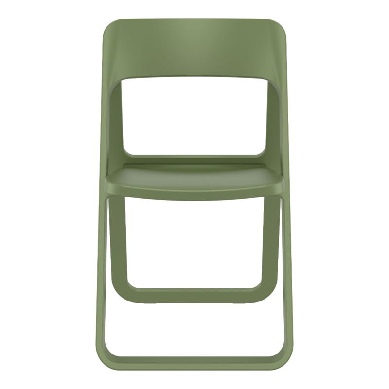 Compamia Dream Commercial Grade Folding Resin Outdoor Chair Olive Green