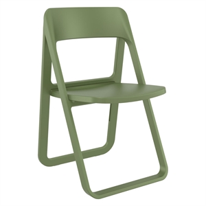 Compamia Dream Commercial Grade Folding Resin Outdoor Chair Olive Green