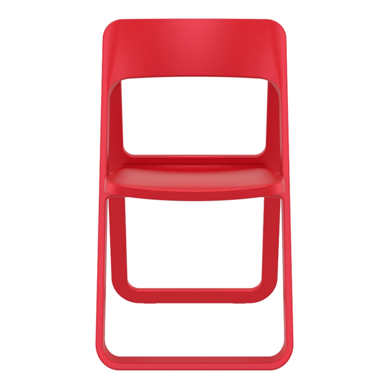 Compamia Dream Commercial Grade Folding Resin Outdoor Chair Red