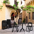 Compamia Dream Folding Outdoor Bistro Set with 2 Chairs Black