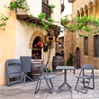 Compamia Dream Folding Outdoor Bistro Set with 2 Chairs Dark Gray