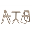 Compamia Dream Folding Outdoor Bistro Set with 2 Chairs - Taupe