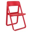 Dream Folding Outdoor Bistro Set with White Table and 2 Red Chairs