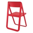 Dream Folding Outdoor Bistro Set with White Table and 2 Red Chairs