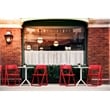 Dream Folding Outdoor Bistro Set with White Table and 2 Red Chairs