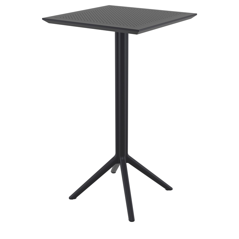 Sky Ares Square Bar Set with 2 Barstools Black