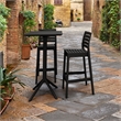Sky Ares Square Bar Set with 2 Barstools Black