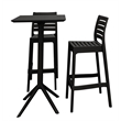 Sky Ares Square Bar Set with 2 Barstools Black