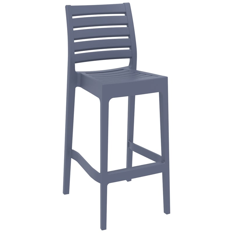 Compamia Sky Ares 24 inch Square Bar Table Set with 2 Barstools - Dark Gray