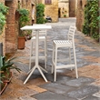 Compamia Sky Ares Square Bar Set with 2 Barstools - White