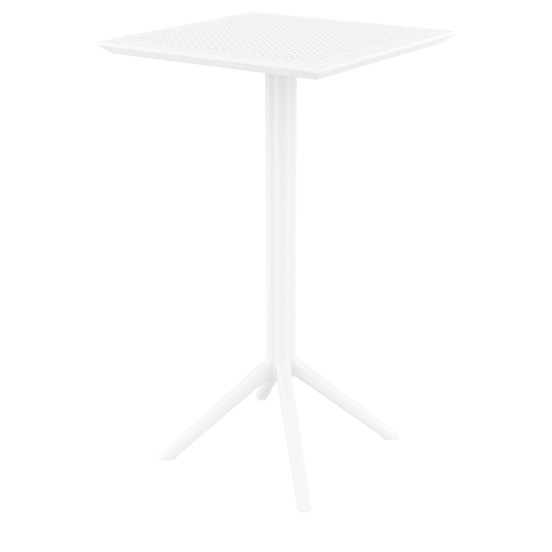Compamia Sky Ares Square Bar Set with 2 Barstools - White