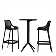 Compamia Sky Air Square Bar Set with 2 Barstools Black