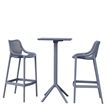 Compamia Sky Air Square Bar Set with 2 Barstools Dark Gray