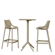 Compamia Sky Air Square Bar Set with 2 Barstools Taupe