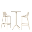 Compamia Sky Air Square Bar Set with 2 Barstools White
