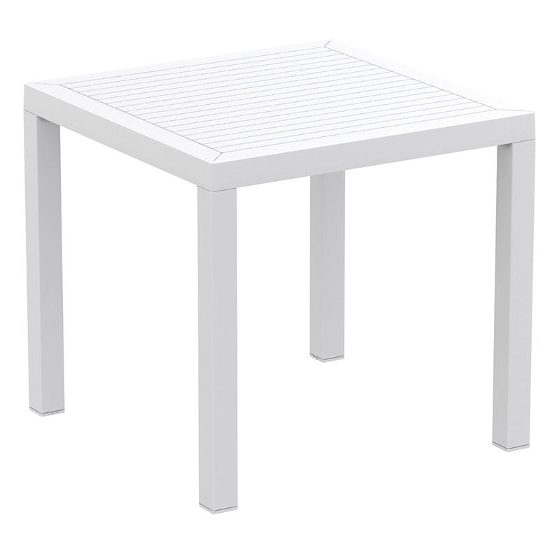 Compamia Air Mix Square Dining Set with White Table and 4 Taupe Chairs