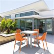 Compamia Air Mix Square Dining Set with White Table and 4 Orange Chairs