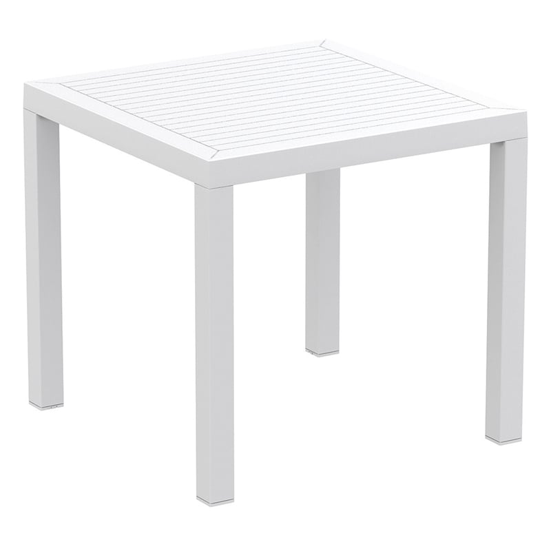 Compamia Air Mix Square Dining Set with White Table and 4 Orange Chairs