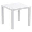 Compamia Air Mix Square Dining Set with White Table and 4 Tropical Green Chairs