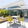 Compamia Air Mix Square Dining Set with White Table and 4 Yellow Chairs