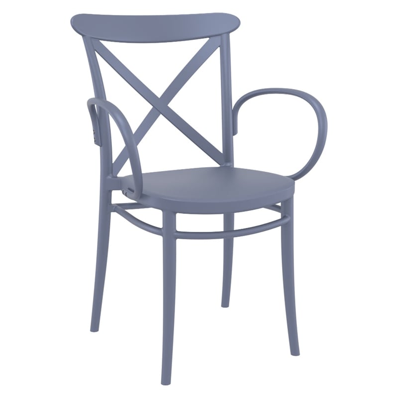 Compamia Cross XL Resin Outdoor Arm Chair Dark Gray