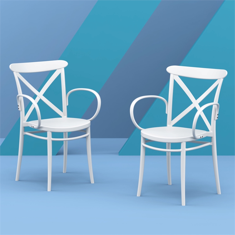 Compamia Cross XL Resin Outdoor Arm Chair White