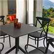 Compamia Cross XL Square Patio Dining Table Set with 4 Chairs Black