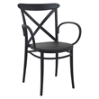 Compamia Cross XL Square Patio Dining Table Set with 4 Chairs Black