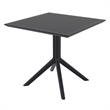 Compamia Cross XL Square Patio Dining Table Set with 4 Chairs Black