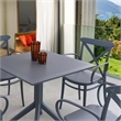 Compamia Cross XL Square Patio Dining Table Set with 4 Chairs Dark Gray