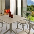 Compamia Cross XL Patio Dining Set with 4 Chairs in Taupe Beige